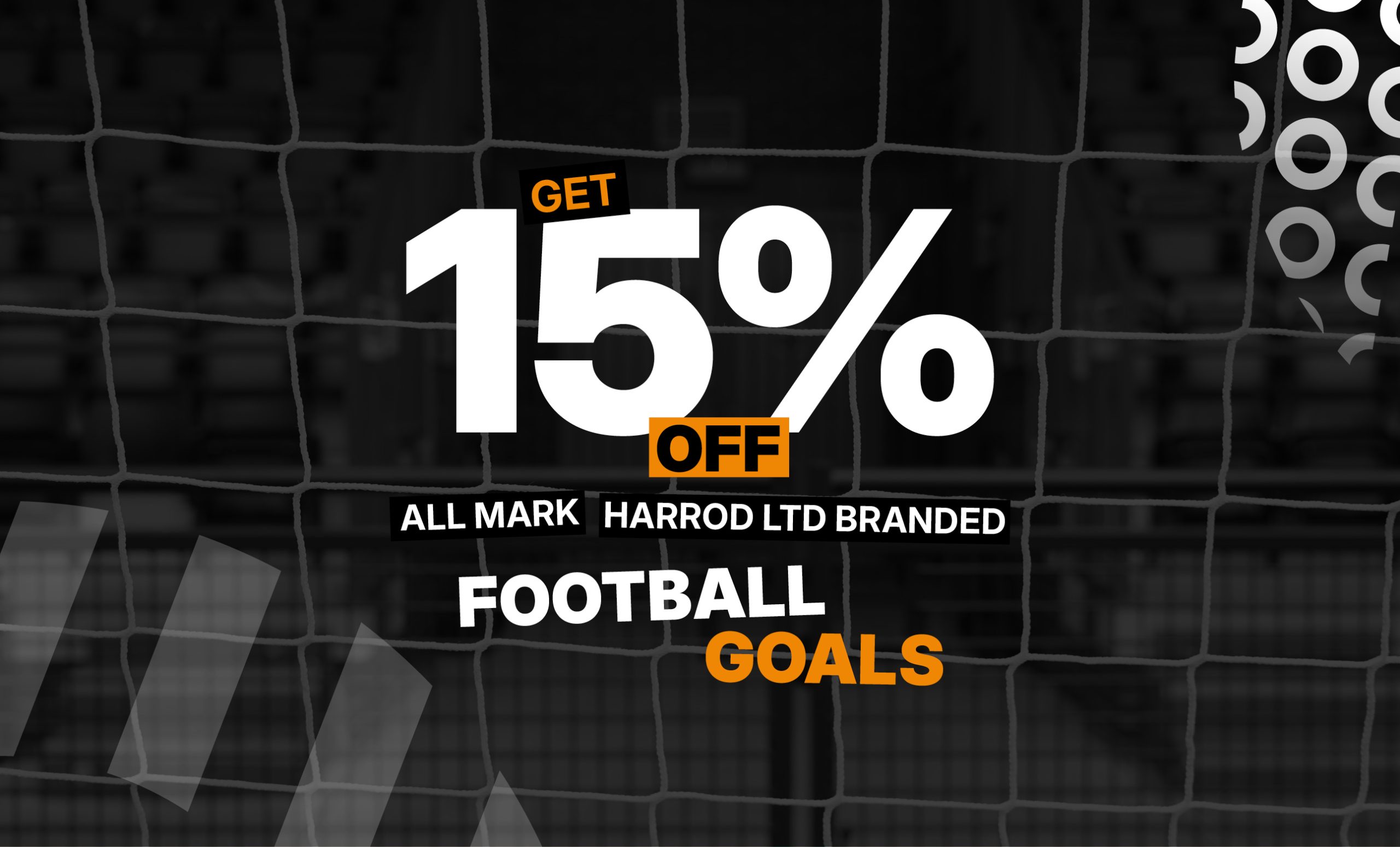 Get 15% off All Mark Harrod Ltd Branded Football goals